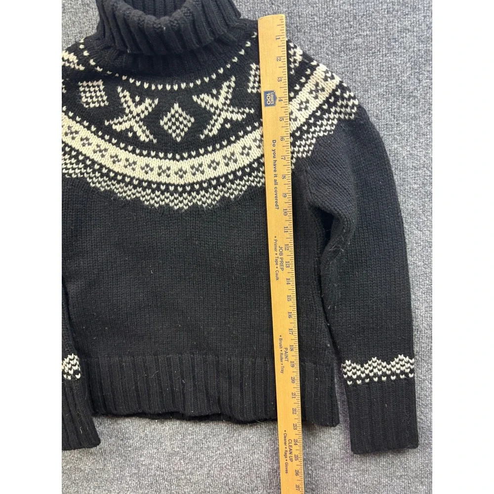 Vintage Gap Turtleneck Sweater Womens S Fair Isle Lambswool Knit Pullover